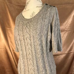 Banana Republic short sleeve cable knit sweater Sz M
